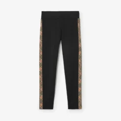 Check Trim Nylon Leggings