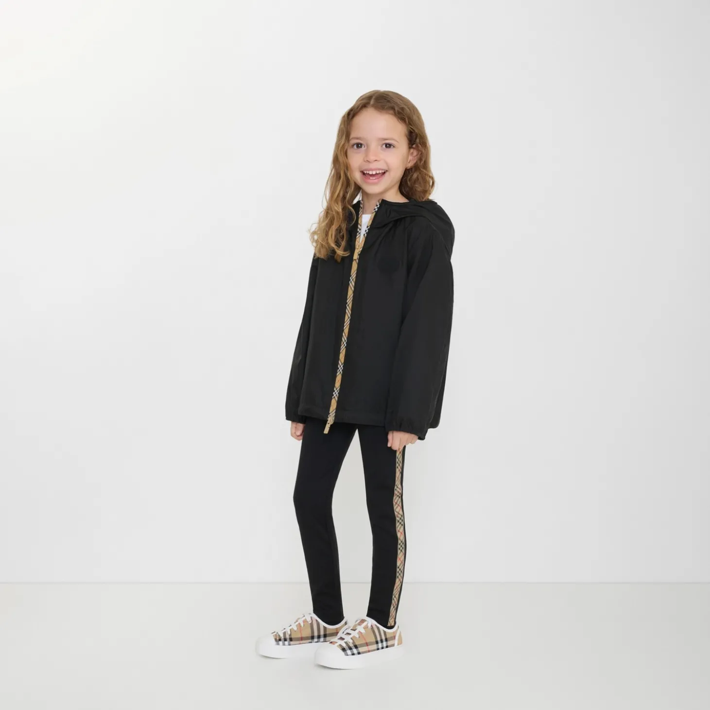 Check Trim Nylon Leggings