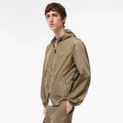 Check Trim Nylon Newport Hooded Jacket