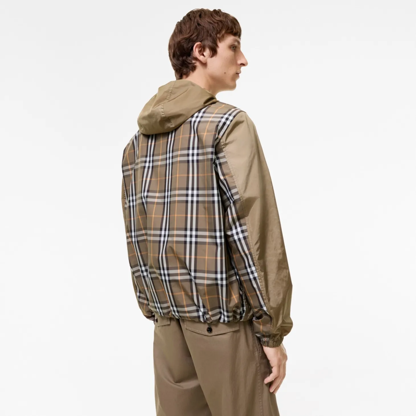 Check Trim Nylon Newport Hooded Jacket