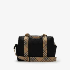 Check Trim Quilted Nylon Baby Changing Bag