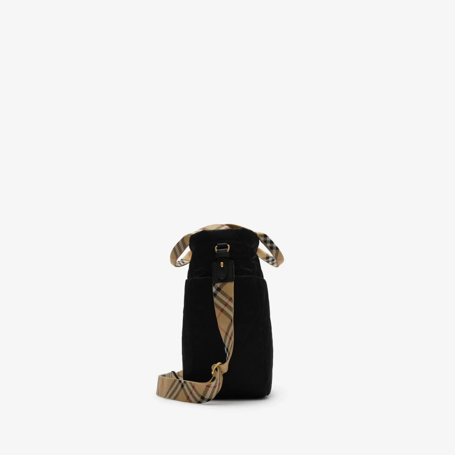 Check Trim Quilted Nylon Baby Changing Bag