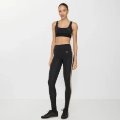 Check Trim Stretch Nylon Leggings