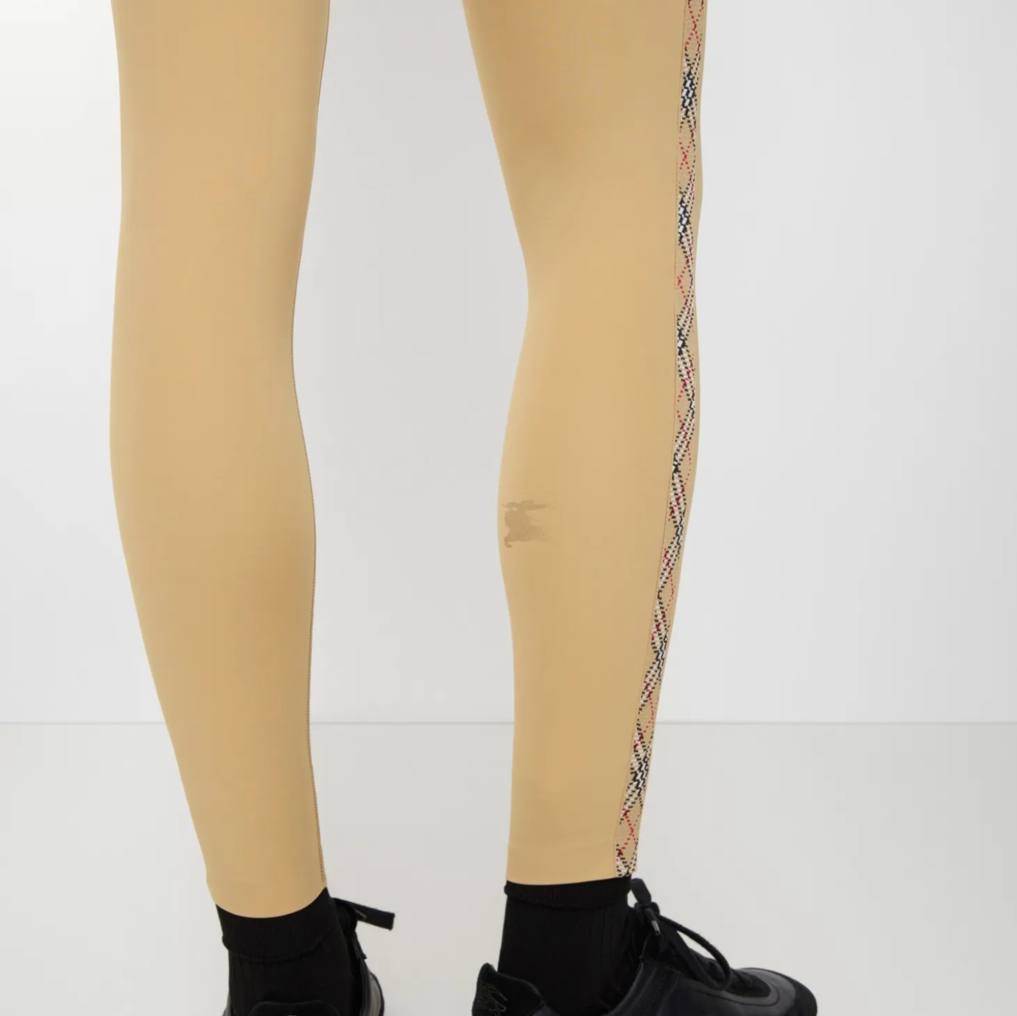Check Trim Stretch Nylon Leggings
