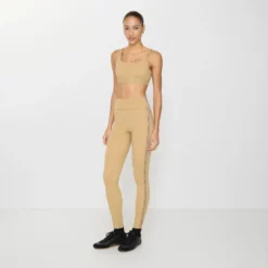 Check Trim Stretch Nylon Leggings