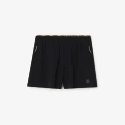Check Trim Stretch Nylon Shorts