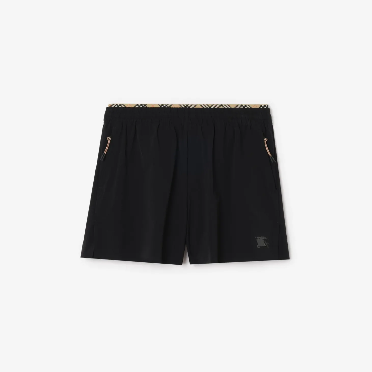 Check Trim Stretch Nylon Shorts
