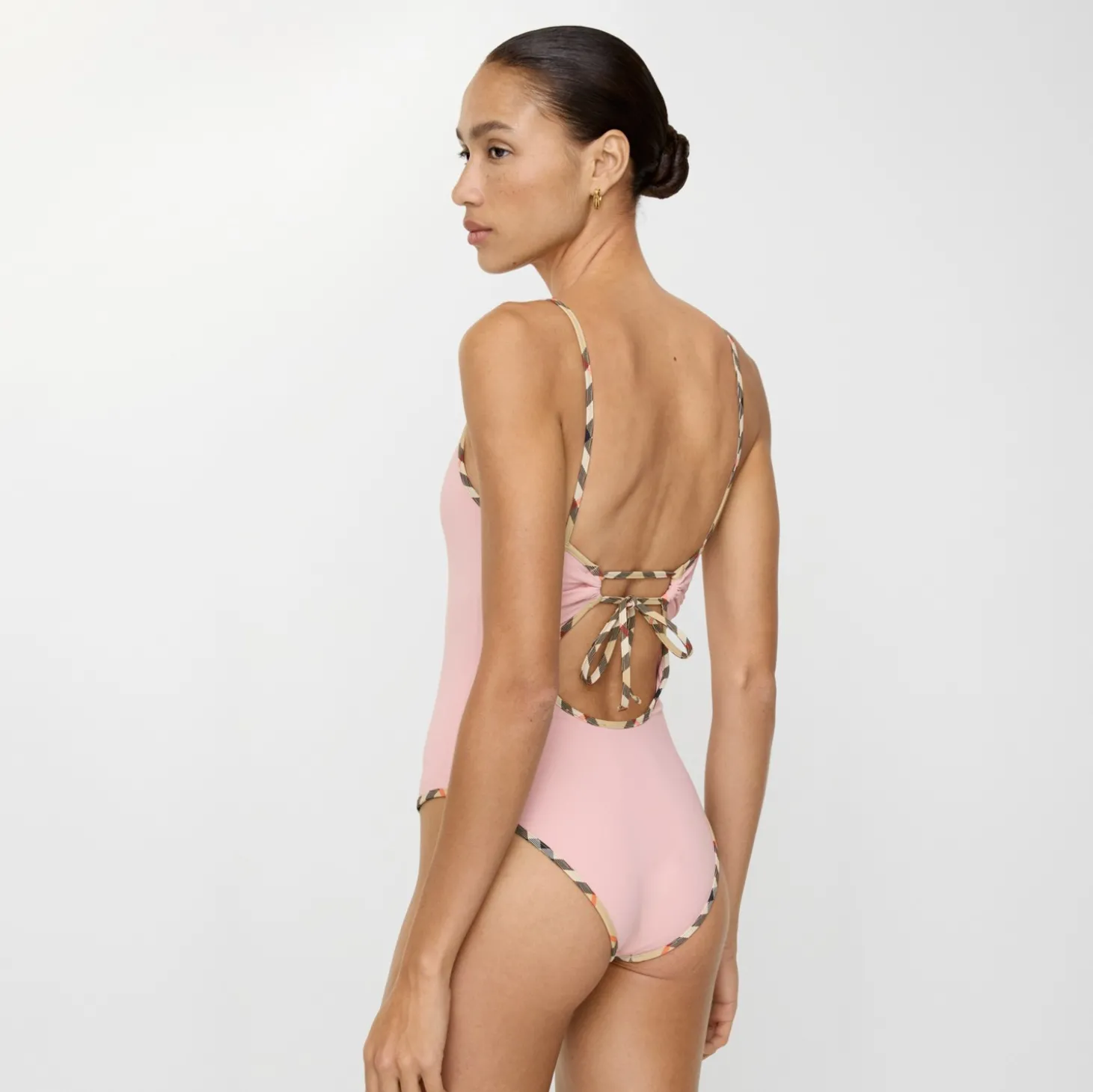 Check Trim Swimsuit