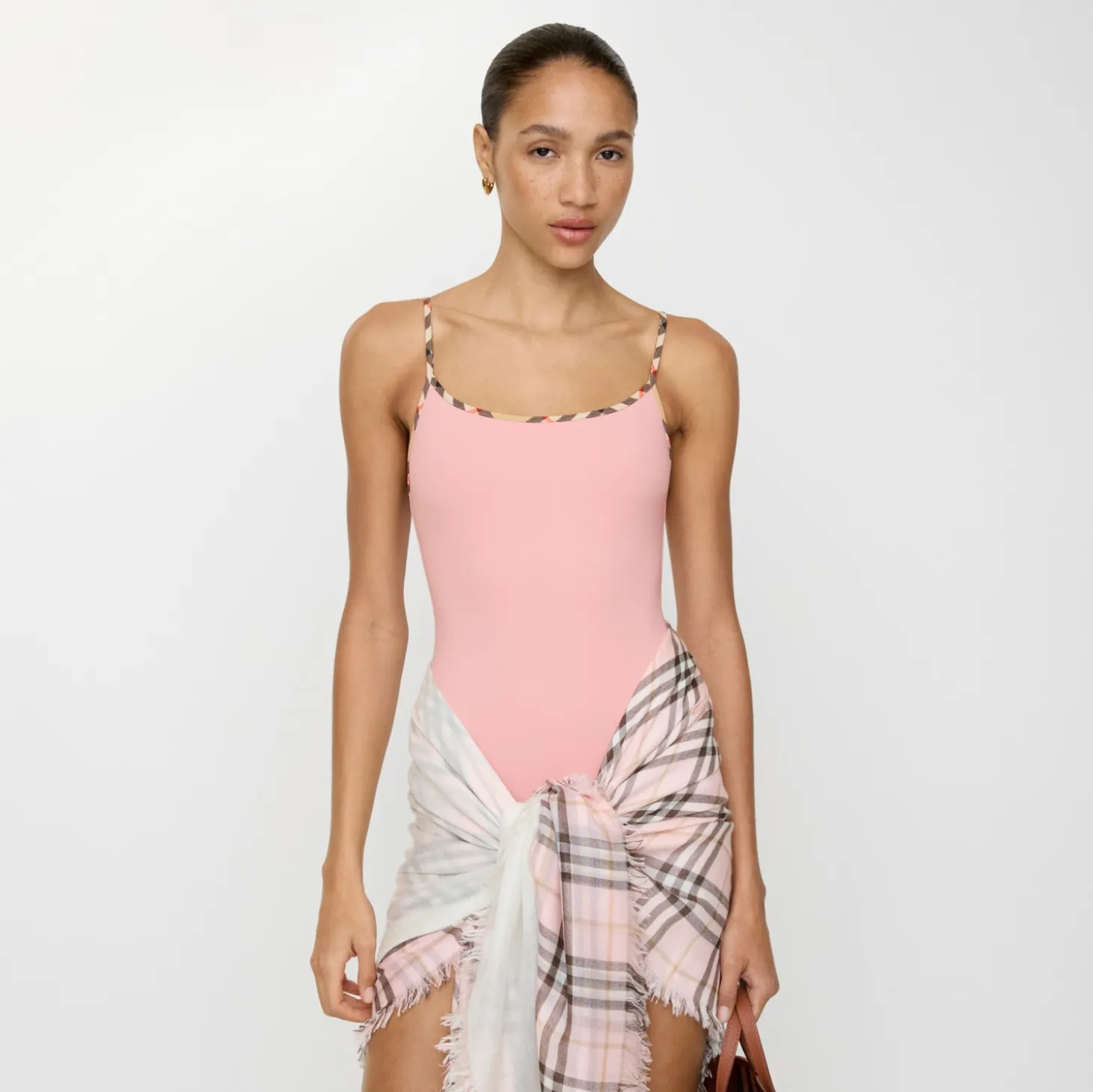 Check Trim Swimsuit
