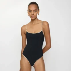 Check Trim Swimsuit