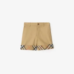 Check Turn-up Cotton Shorts