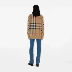 Check Wool Blend Cardigan