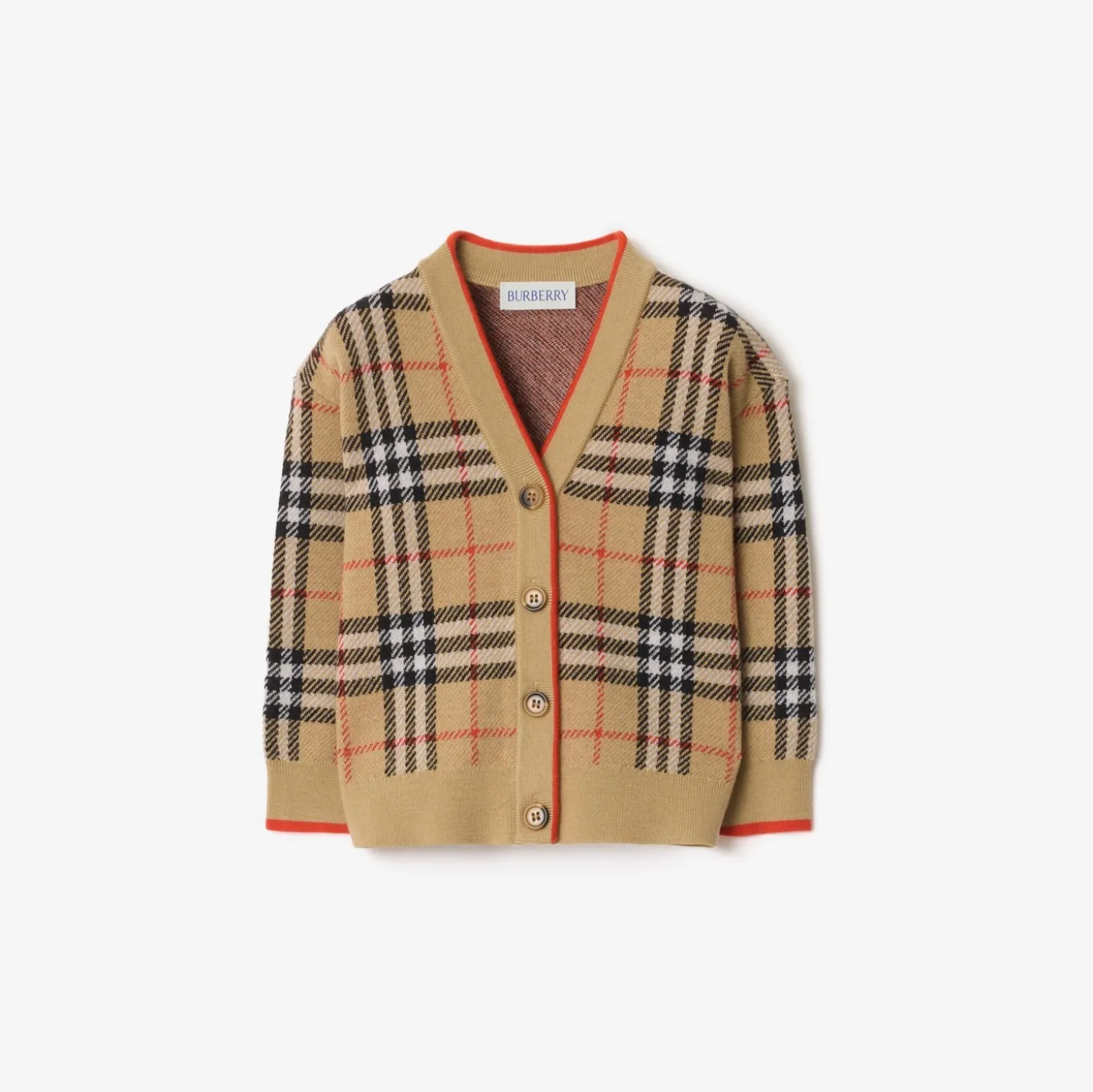 Check Wool Cardigan