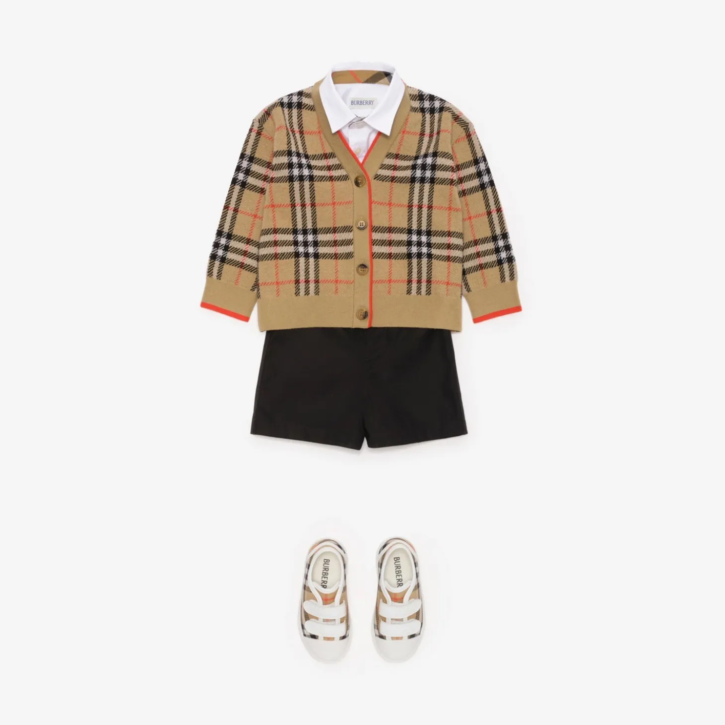 Check Wool Cardigan