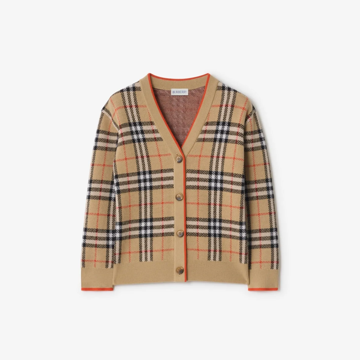Check Wool Cardigan