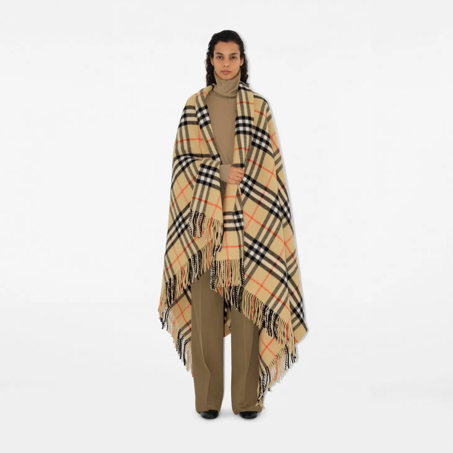 Check Wool Cashmere Blanket