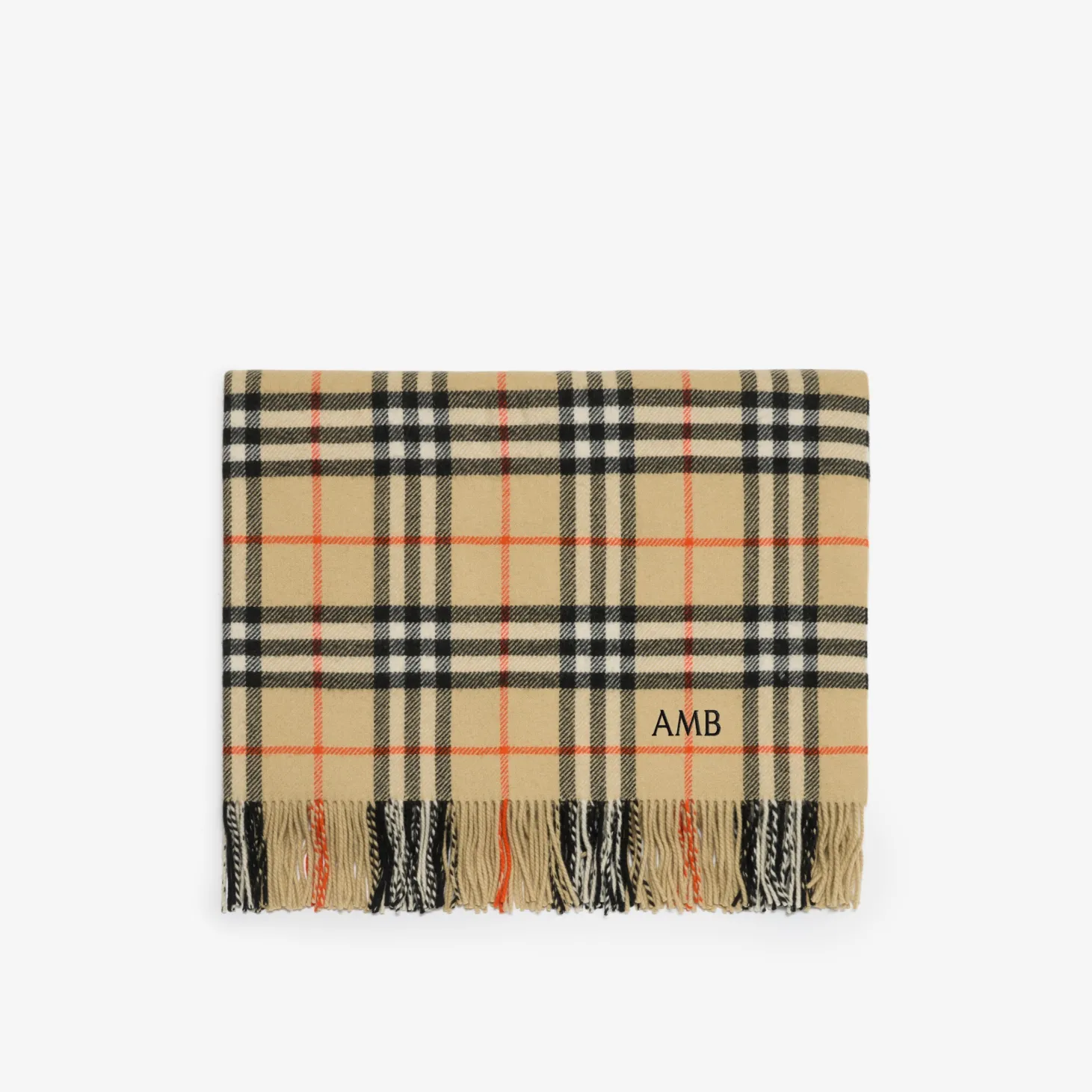 Check Wool Cashmere Blanket