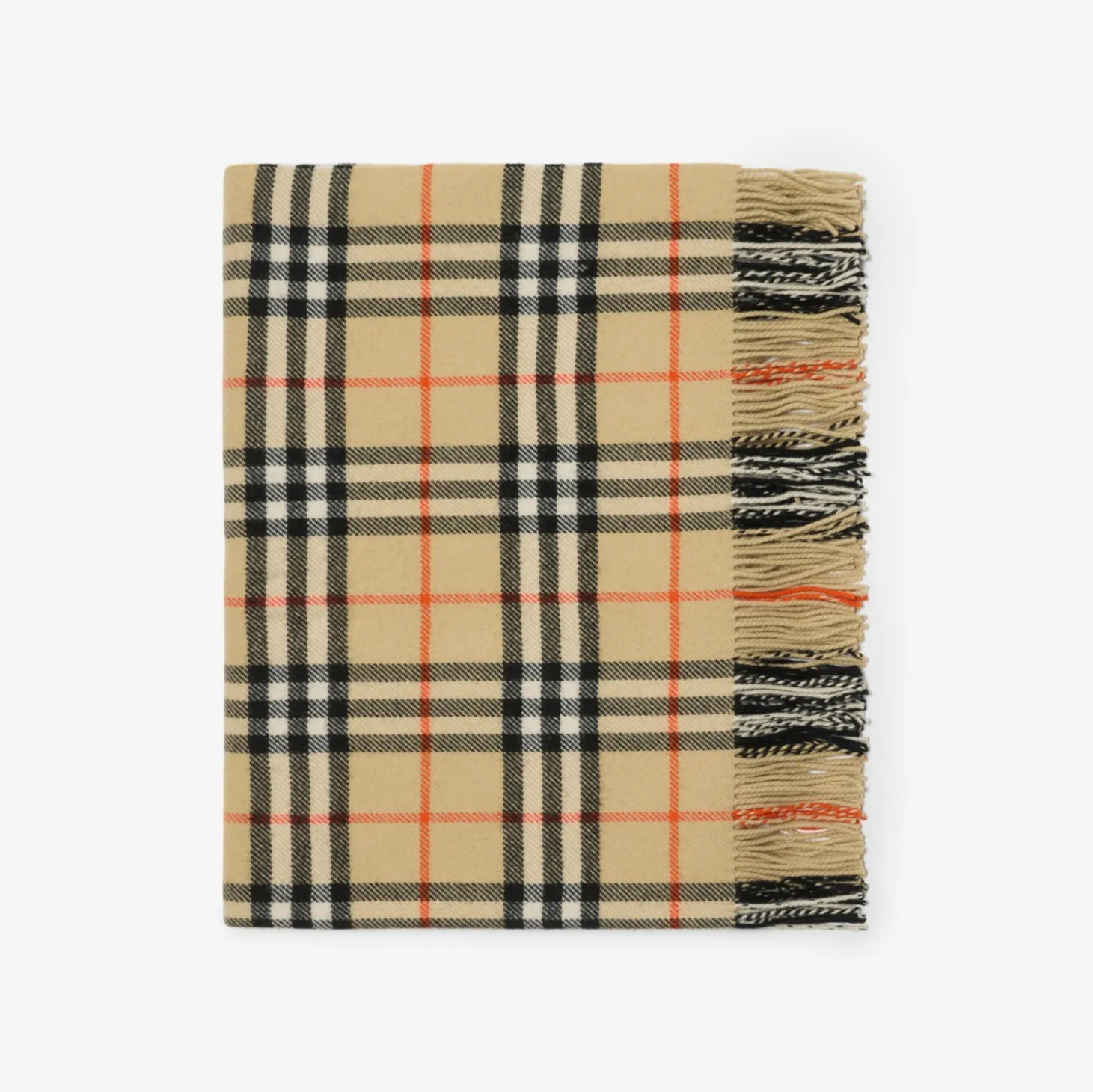 Check Wool Cashmere Blanket