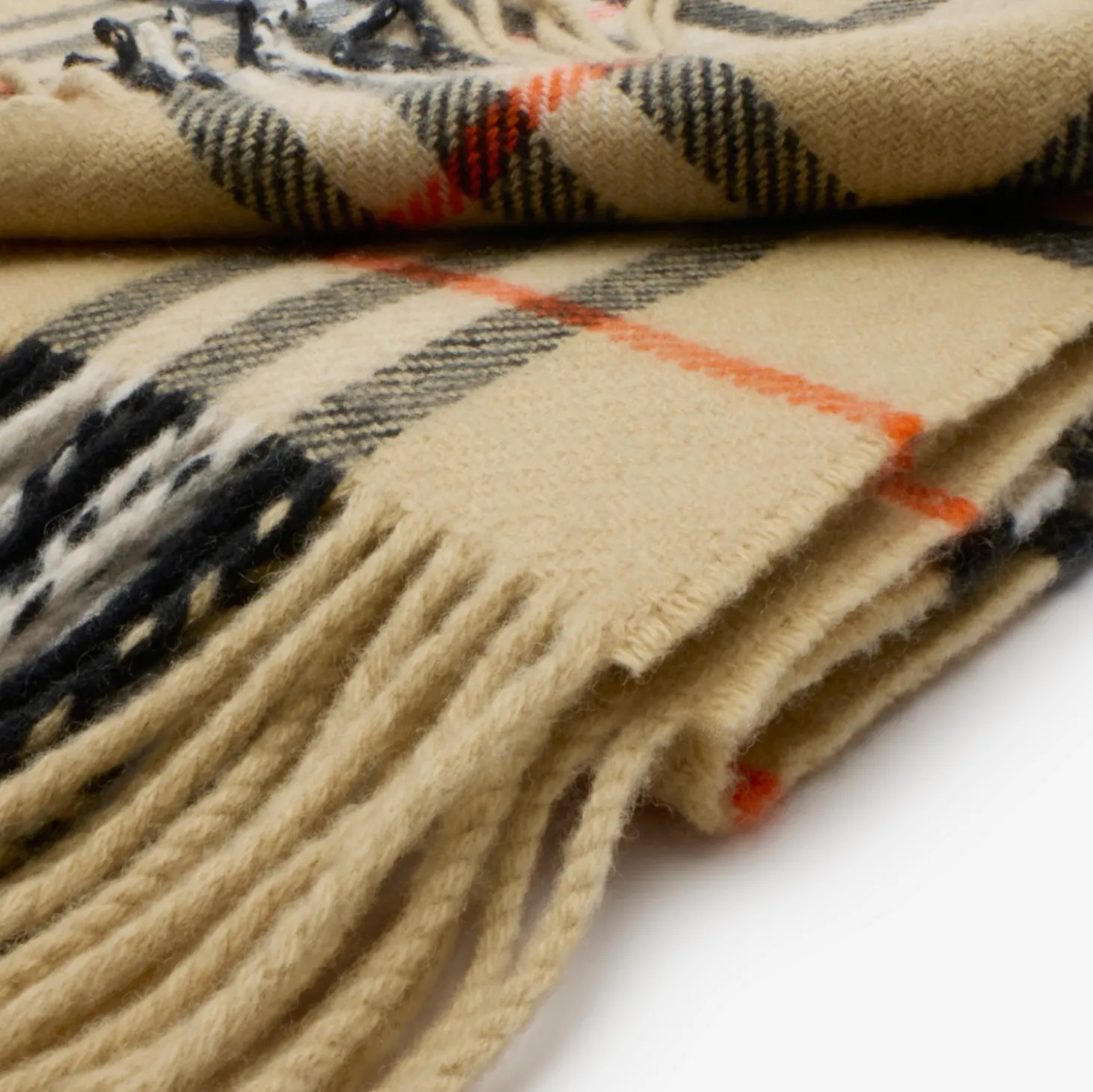 Check Wool Cashmere Blanket