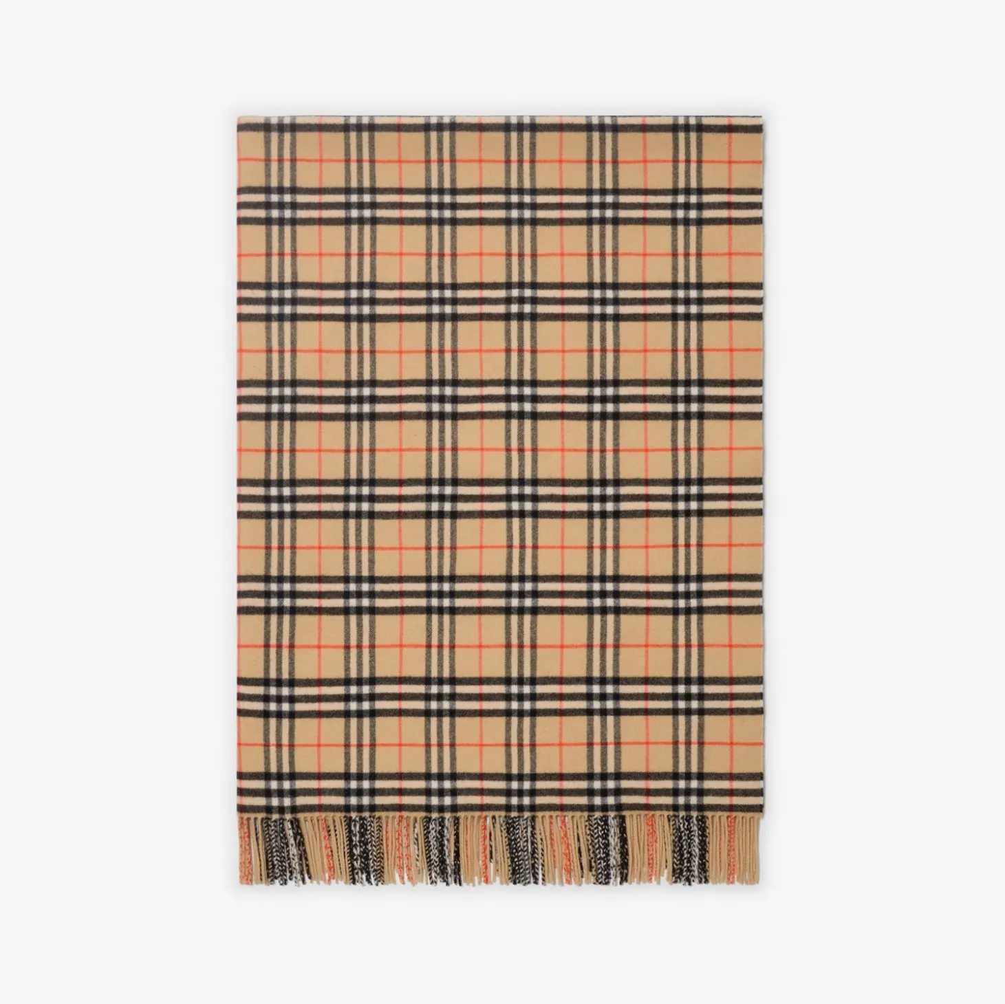 Check Wool Cashmere Blanket