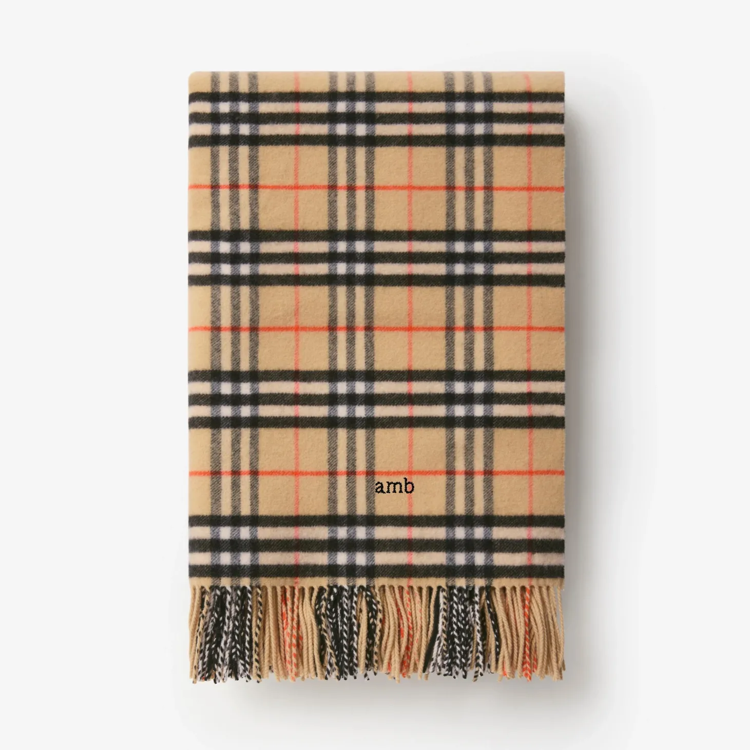 Check Wool Cashmere Blanket