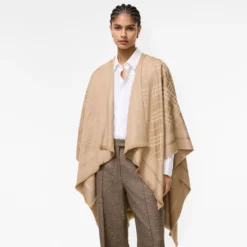 Check Wool Cashmere Cape