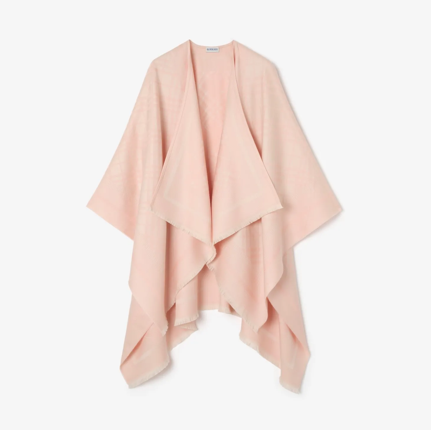 Check Wool Cashmere Cape