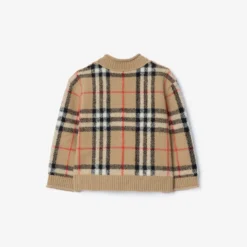 Check Wool Cashmere Cardigan