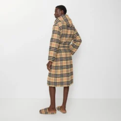 Check Wool Cashmere Robe