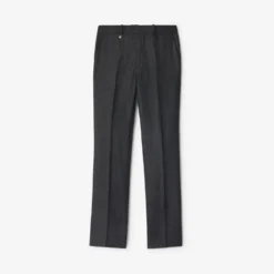 Check Wool Cashmere Tailored Trousers