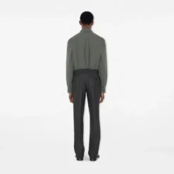 Check Wool Cashmere Tailored Trousers