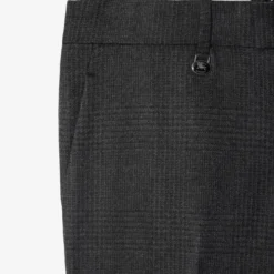 Check Wool Cashmere Tailored Trousers