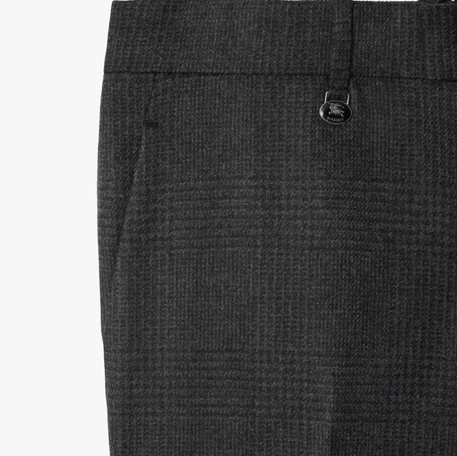 Check Wool Cashmere Tailored Trousers