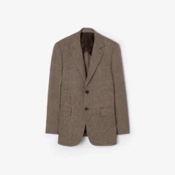 Check Wool Linen Blend Sloane Tailored Jacket