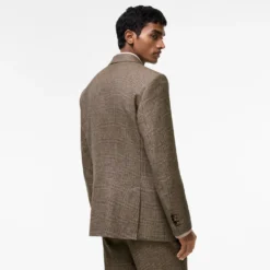 Check Wool Linen Blend Sloane Tailored Jacket