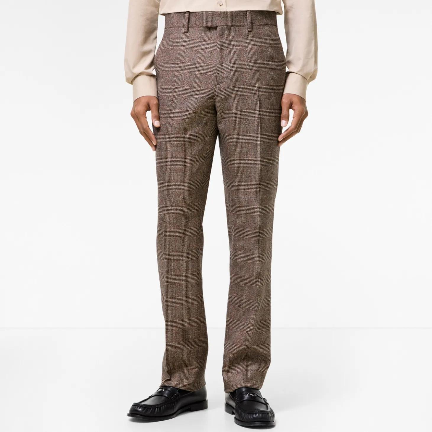 Check Wool Linen Blend Sloane Tailored Trousers