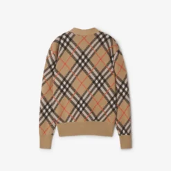 Check Wool Mohair Blend Cardigan
