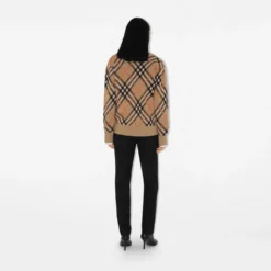 Check Wool Mohair Blend Cardigan
