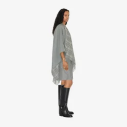 Check Wool Reversible Cape