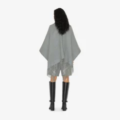 Check Wool Reversible Cape