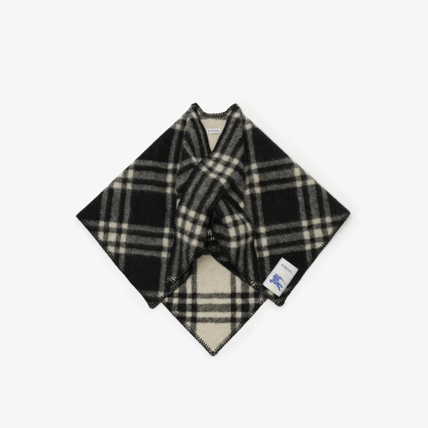 Check Wool Scarf Capelet