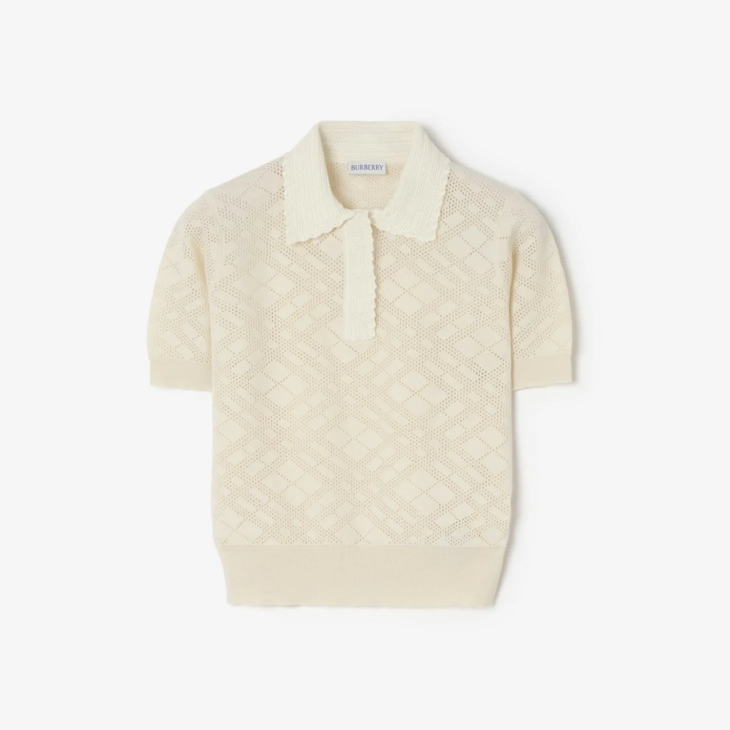 Check Wool Silk Polo Shirt