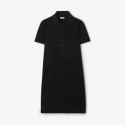 Check Wool Silk Polo Shirt Dress