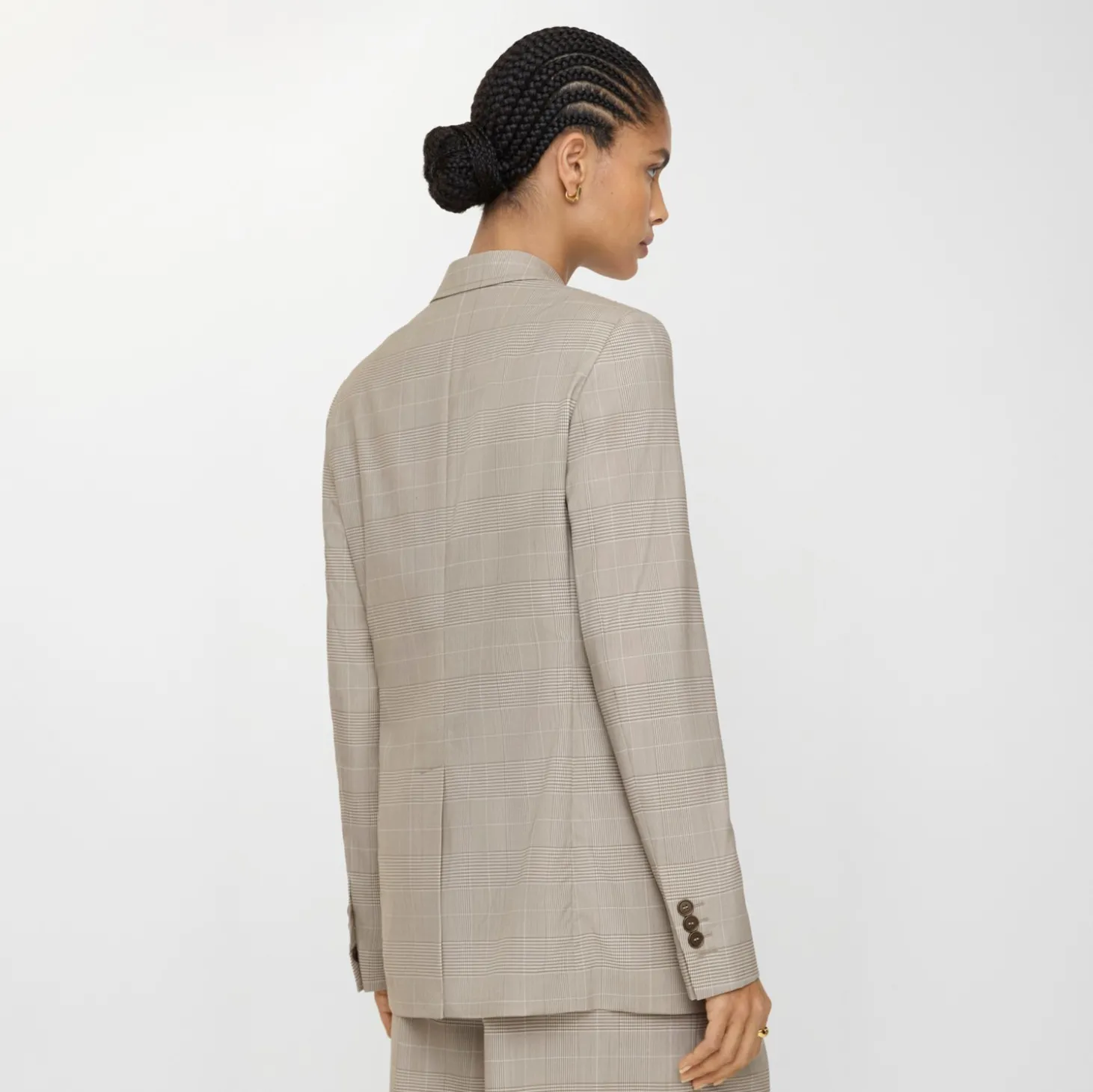 Check Wool Tailored Jacket