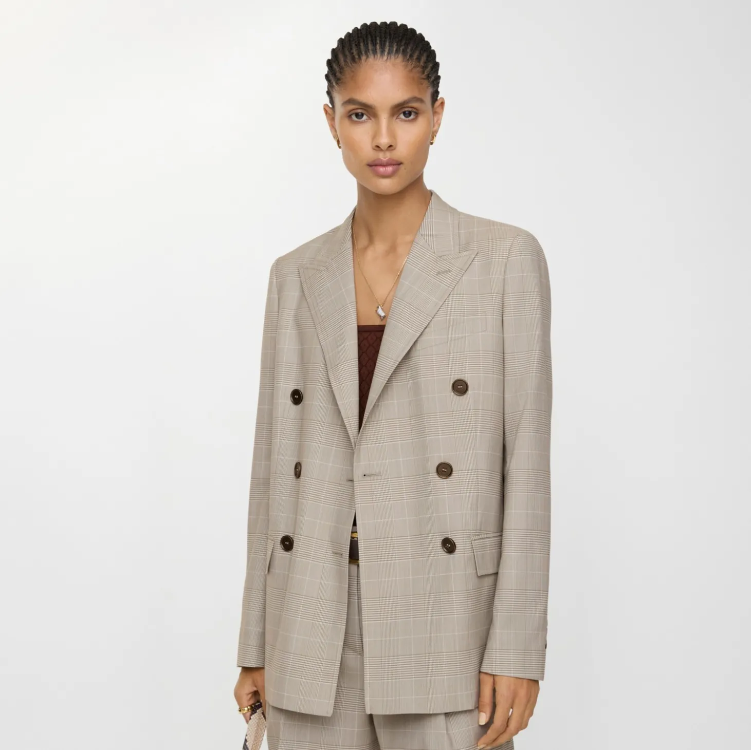 Check Wool Tailored Jacket