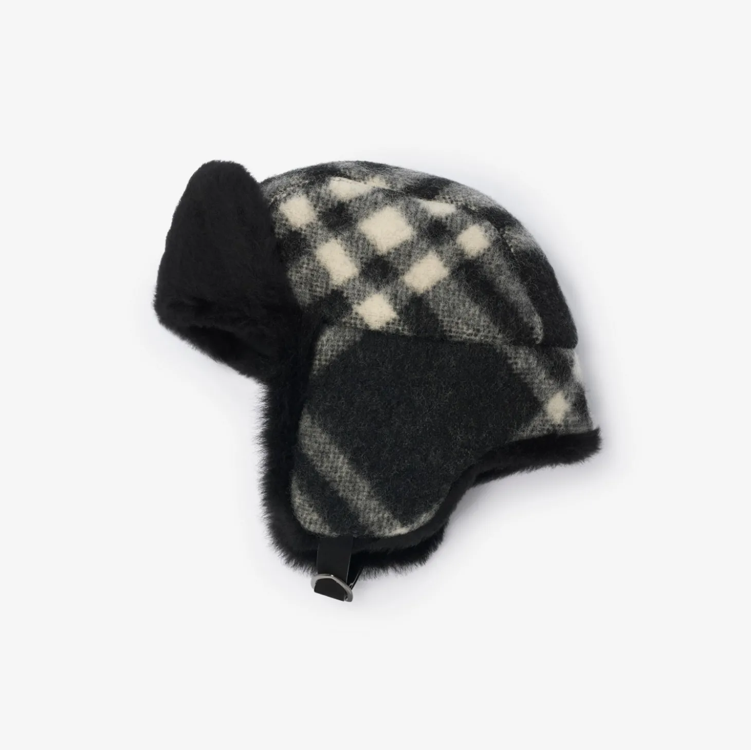 Check Wool Trapper Hat