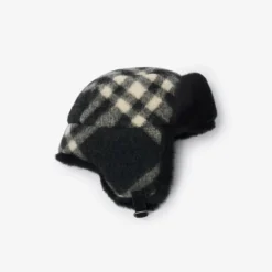 Check Wool Trapper Hat