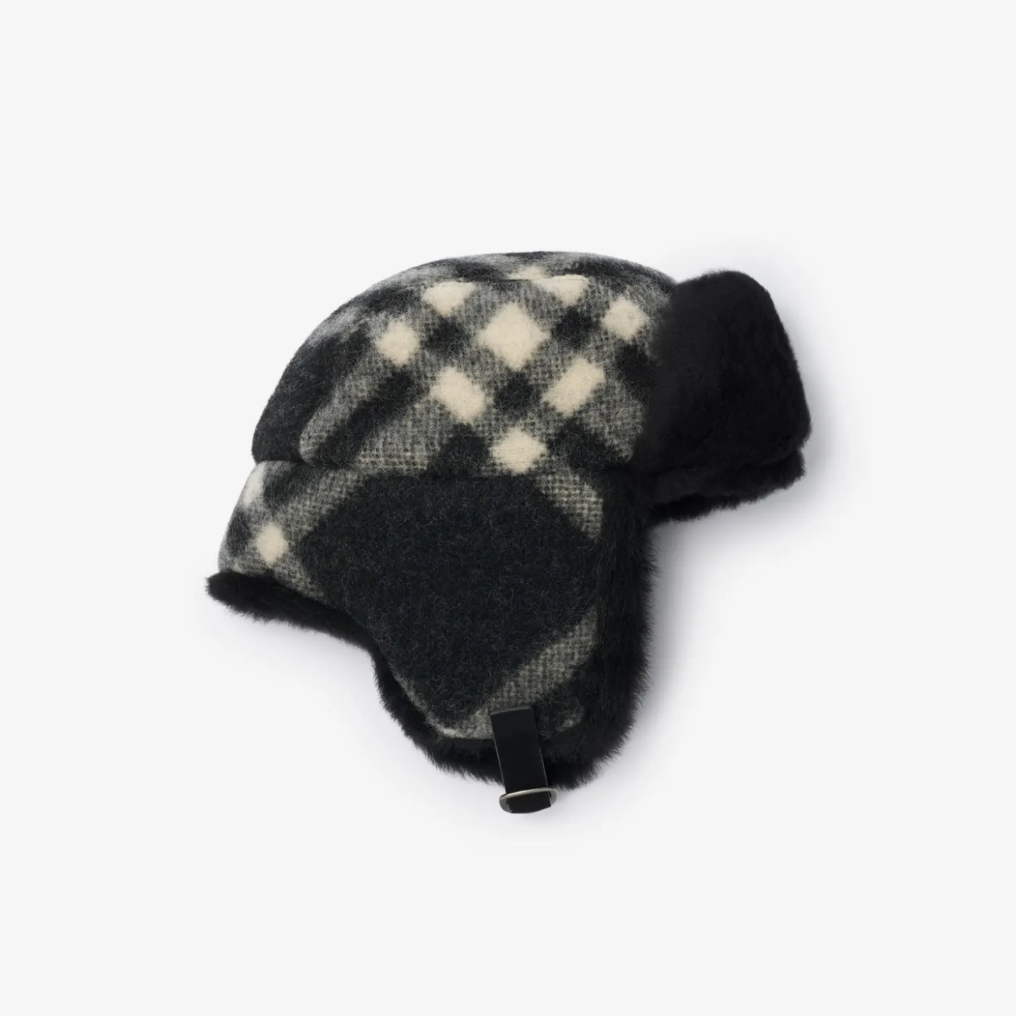 Check Wool Trapper Hat
