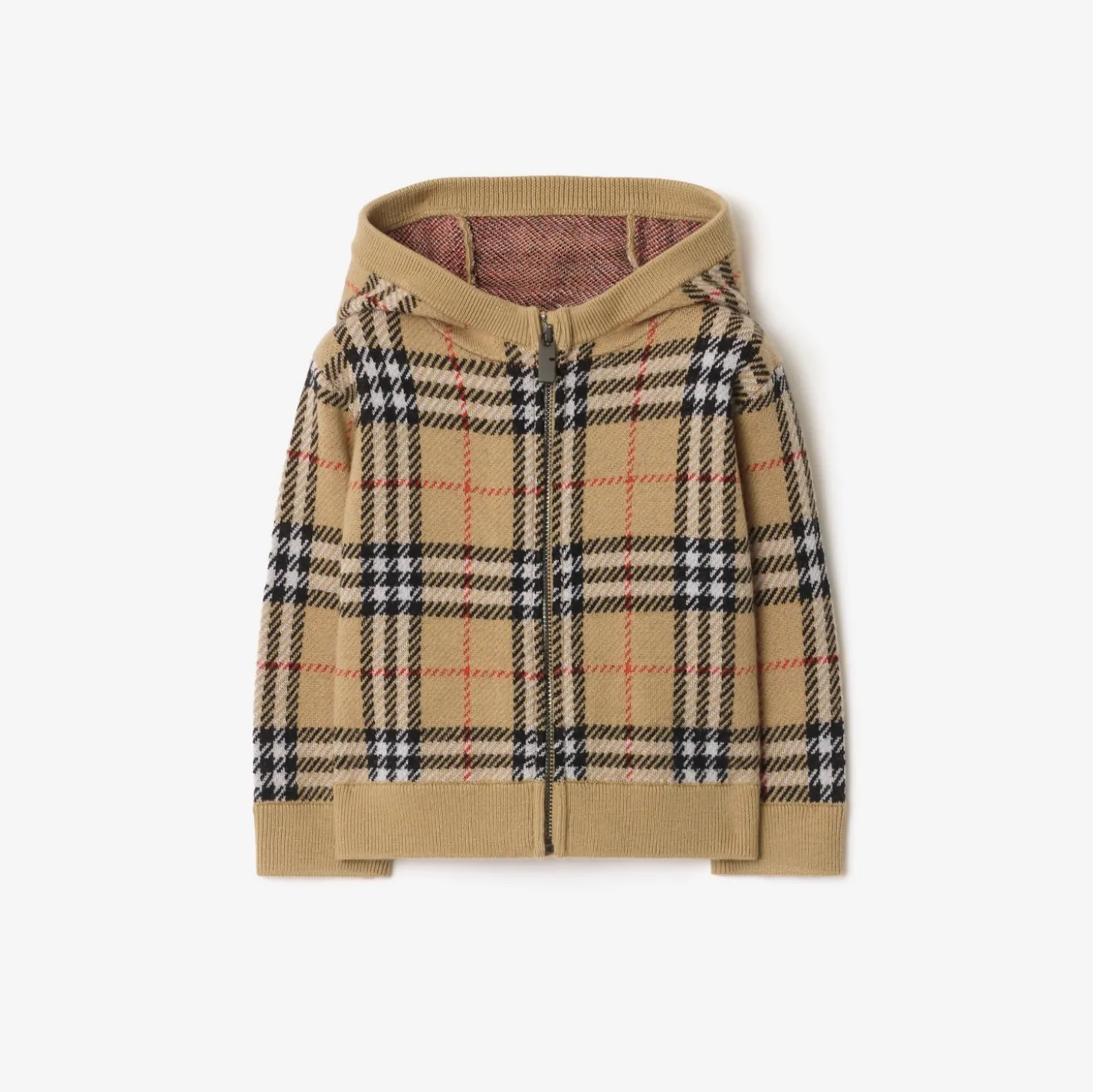 Check Wool Zip Hoodie