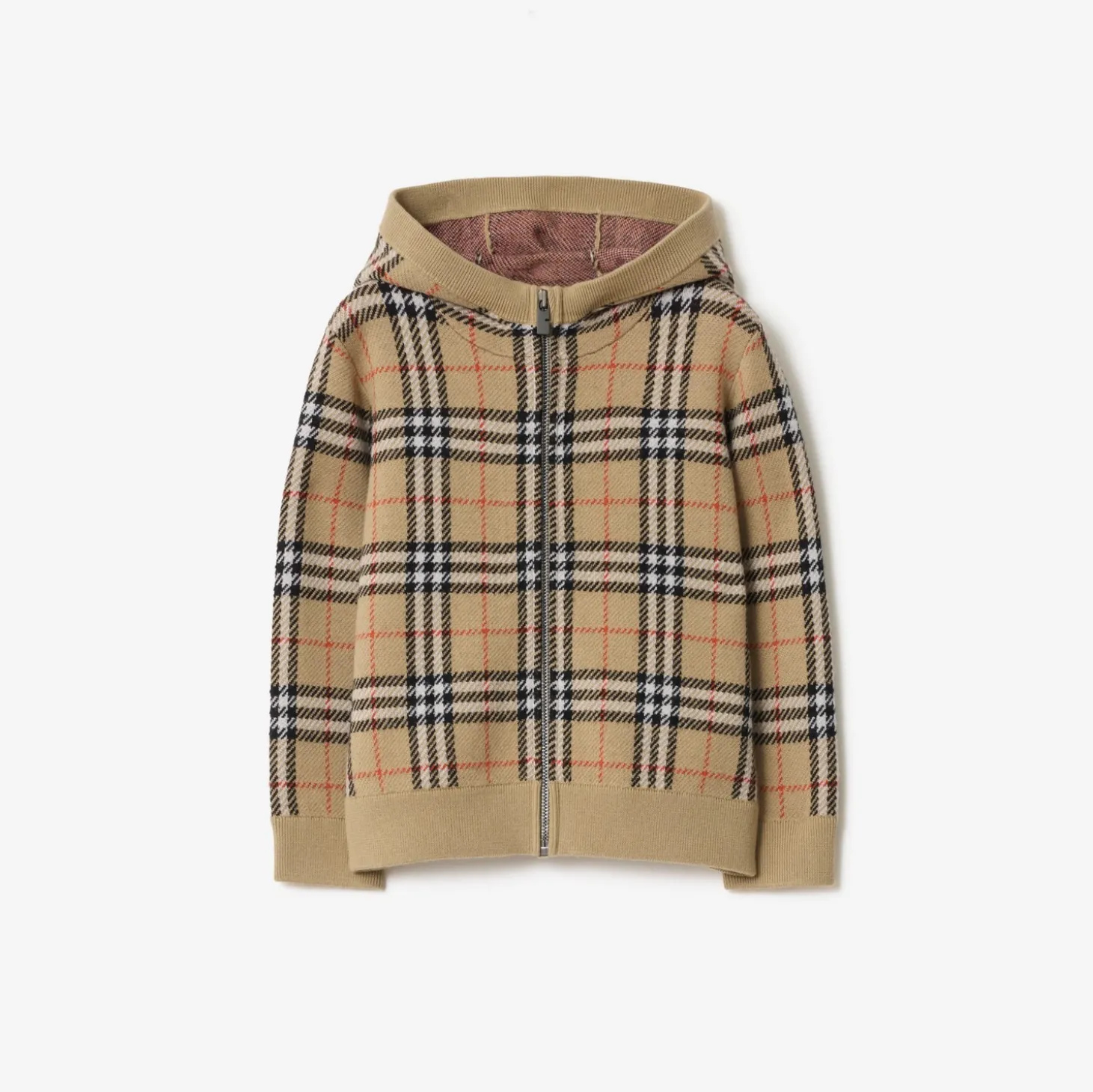 Check Wool Zip Hoodie